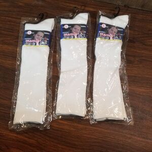Girls White Knee Sock Size L 6-8 Set Of 3 School Uniform